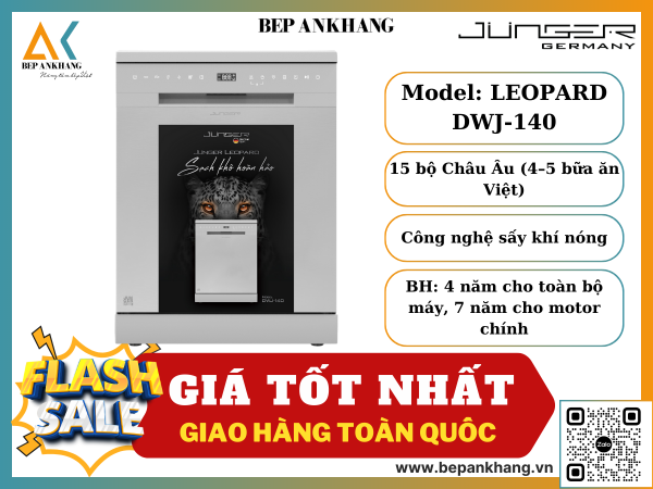 MÁY RỬA BÁT JUNGER LEOPARD DWJ-140 - Chuẩn Công Nghệ Đức